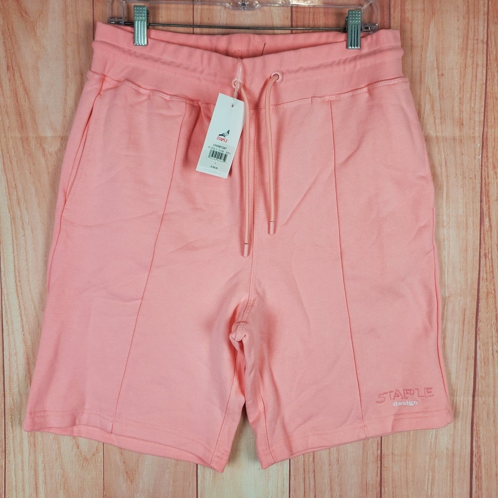 Staple Pigeon Sweat Shorts Men Large Bubble Gum Cotton French Terry Lined Casual